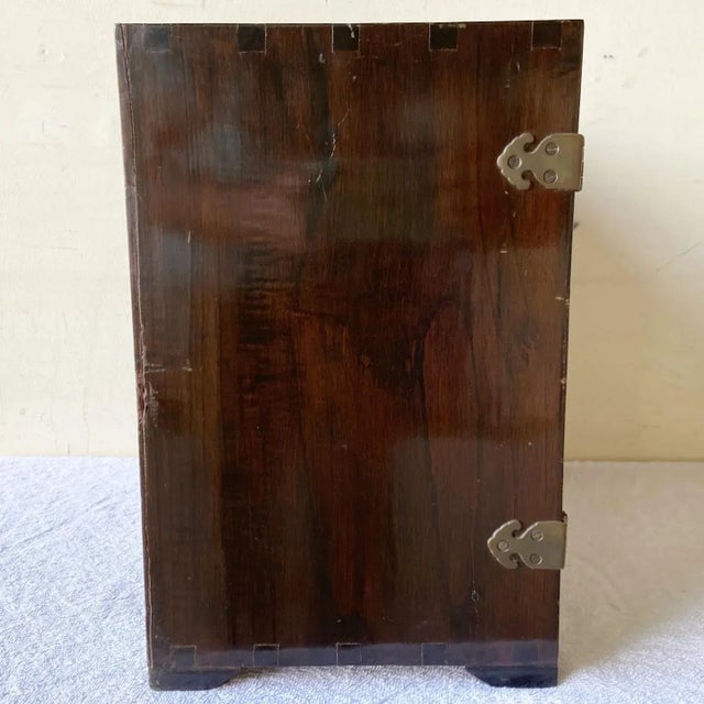 Chinoiserie Wooden and Brass Jewelry Chest For Sale - Image 4 of 11