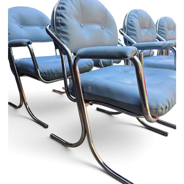 Jerry Johnson 1970s Attributed to Jerry Johnson for Cal-Style Furniture Dining Chairs - set of 6 For Sale - Image 4 of 9