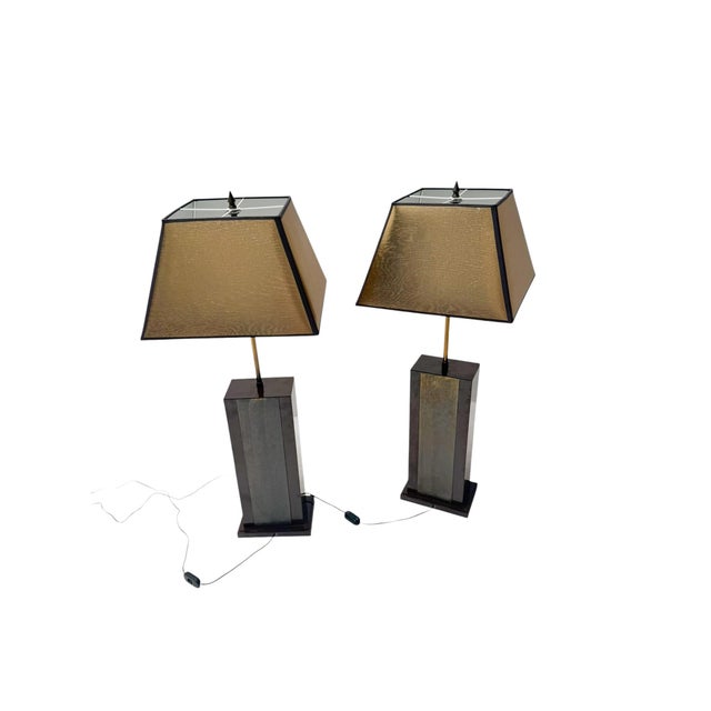 Gold Hollywood Regency Table Lamps by Georges Mathias, Belgium, 1980s, Set of 2 For Sale - Image 8 of 11