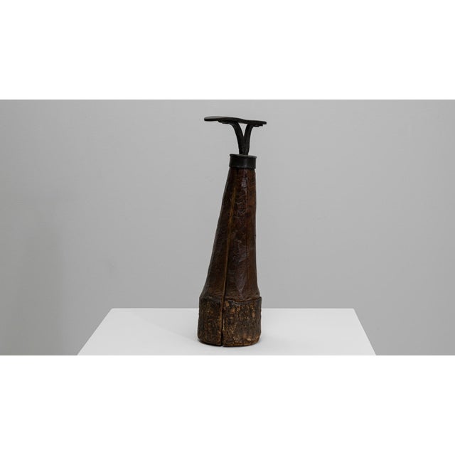 1900s French Industrial Brown Metal Shoe Anvil - Found Object Decor For Sale - Image 11 of 18