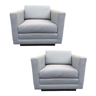 1990s Edward Wormley Style Club Chairs - a Pair For Sale