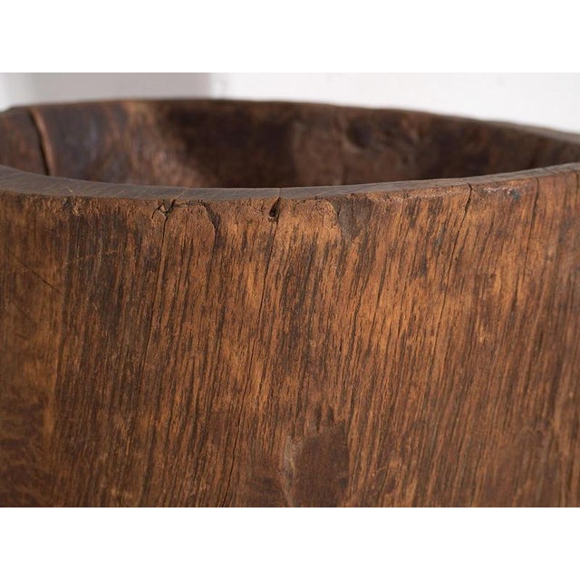Brown Antique Primitive Style Grain Mortar, 1920, Set of 2 For Sale - Image 8 of 10