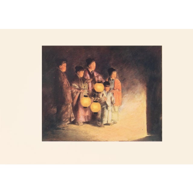 1901 Mortimer Menpes, "By the Light of the Lanterns" Original Period Antique Print of Japan From London For Sale