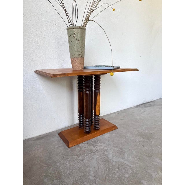 Art Deco Oak Console Table by Charles Dudouyt, 1940s For Sale - Image 6 of 18