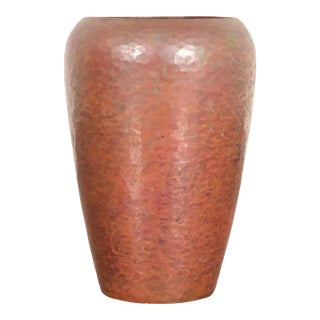 Ramon Ramirez Arts & Crafts Hammered Copper Vase For Sale