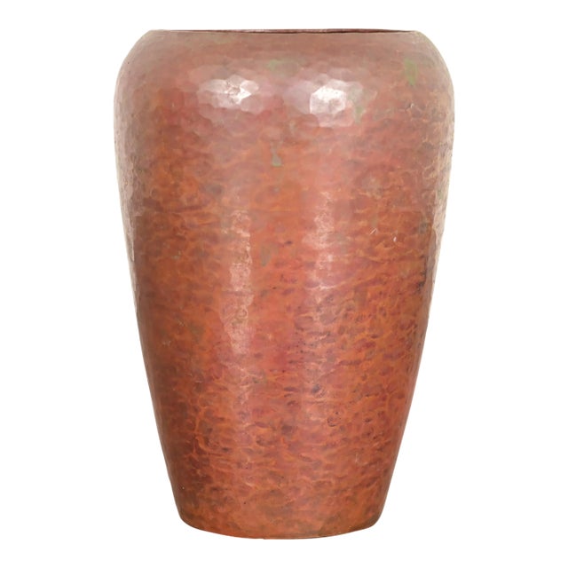Ramon Ramirez Arts & Crafts Hammered Copper Vase For Sale