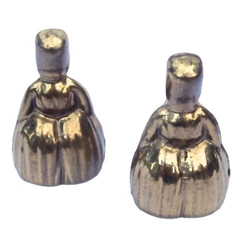 Figurative Pair Antique Miniature Brass Cossack Bells For Sale - Image 3 of 4