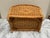 Vintage Wood Wicker Honey Toned Storage Basket For Sale - Image 4 of 10