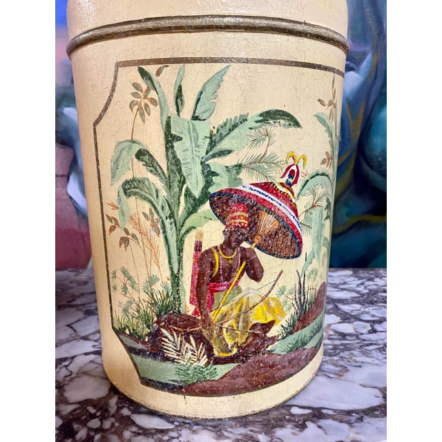 Great vintage English tea caddy lamp in very good condition. Shade is not included, but can be shipped separately, please...