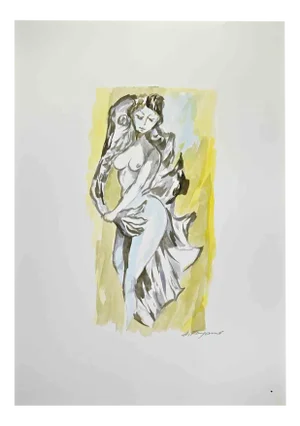 Arturo Pagano, Figure, Watercolor, 1980s