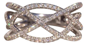 The Lusso: Gabriel and Company Lusso Weaved Diamond Ring in White Gold