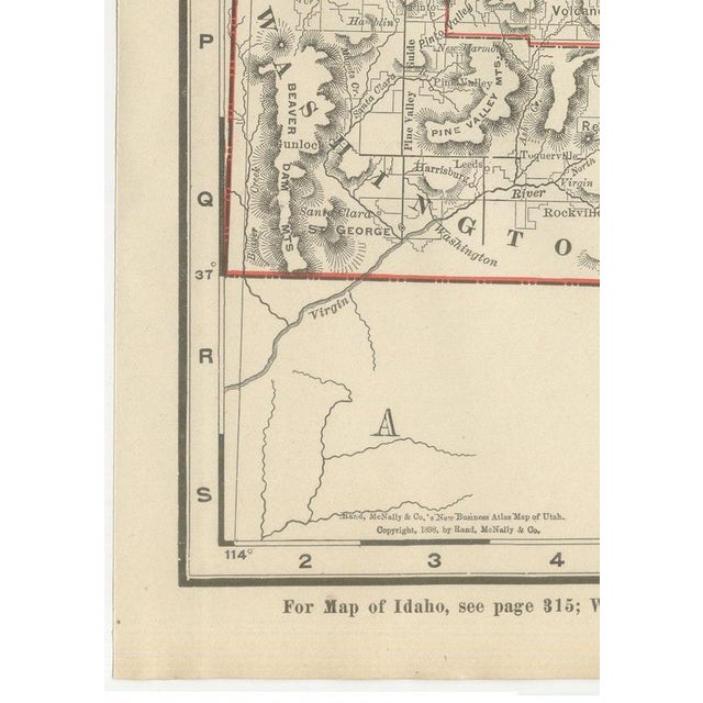 Black Antique Map of Utah The Beehive State by Ran McNally, 1899 For Sale - Image 8 of 12