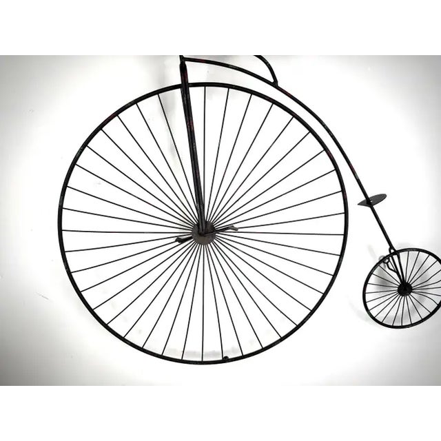 Minimalism Curtis Jere High Wheel Bicycle Iron Sculpture & Wall Decor 1960's For Sale - Image 3 of 12