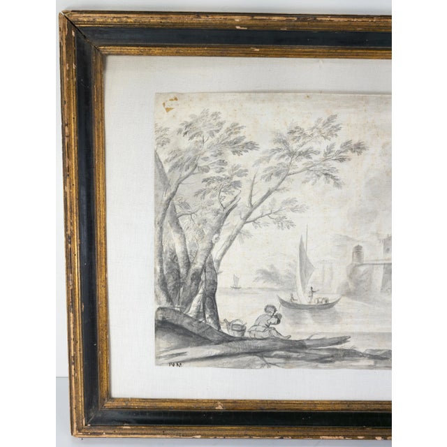 We are selling this interesting framed piece of art. This Old Master or Renaissance style sketch or study is of a castle...