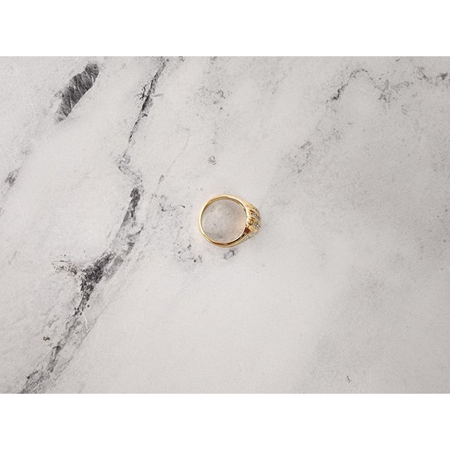 Diagonal Diamond Cluster Wedding Band 14k Yellow Gold, Size 7 For Sale - Image 4 of 6