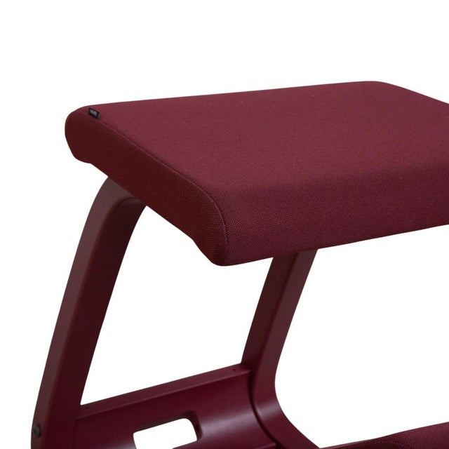 Modern Variable Monochrome Wooden Kneeling Chair in Violet Plum Fabric by Peter Opsvik for Varier For Sale - Image 3 of 12