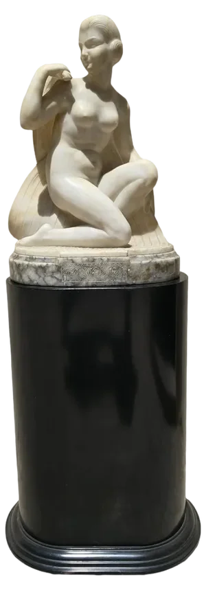 Art Deco Alabaster Dancer Sculpture, 1920