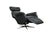Metal Danish Modern Leather Swivel Lounge Chair Recliner For Sale - Image 7 of 13