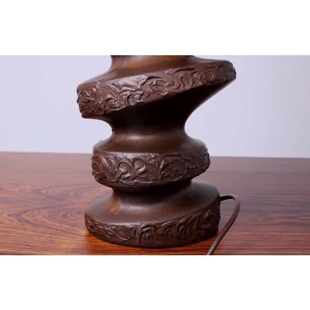 Textile Large Brutalist Sculptural Ceramic Table Lamp, 1970s For Sale - Image 7 of 16