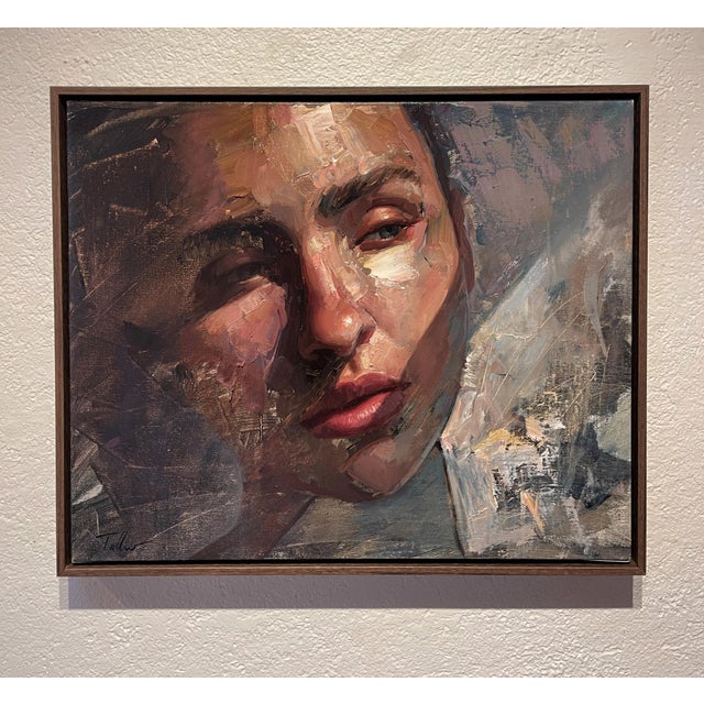 Daybreak by Matt Talbert | Oil on linen Portrait of a woman's face with soft lighting. For Sale