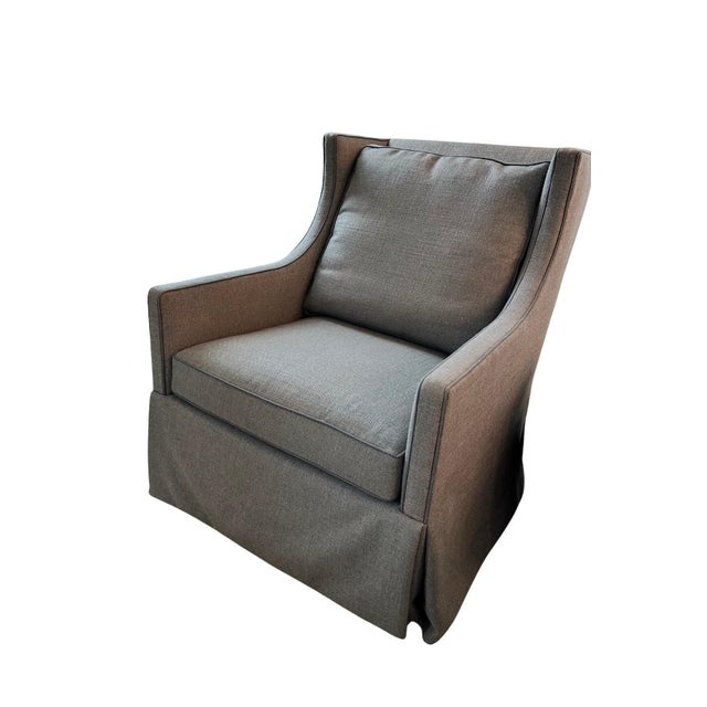 Textile Lee Industry Swivel Glider Pair of Chairs For Sale - Image 7 of 8
