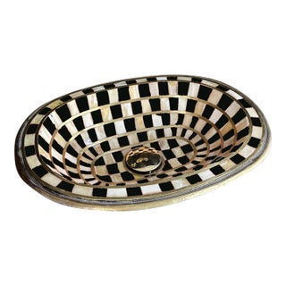 Unique Handcrafted Brass and Resin Vessel Sink For Sale
