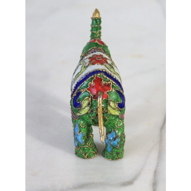 Vintage Cloisonné Elephant Figurine For Sale - Image 4 of 7