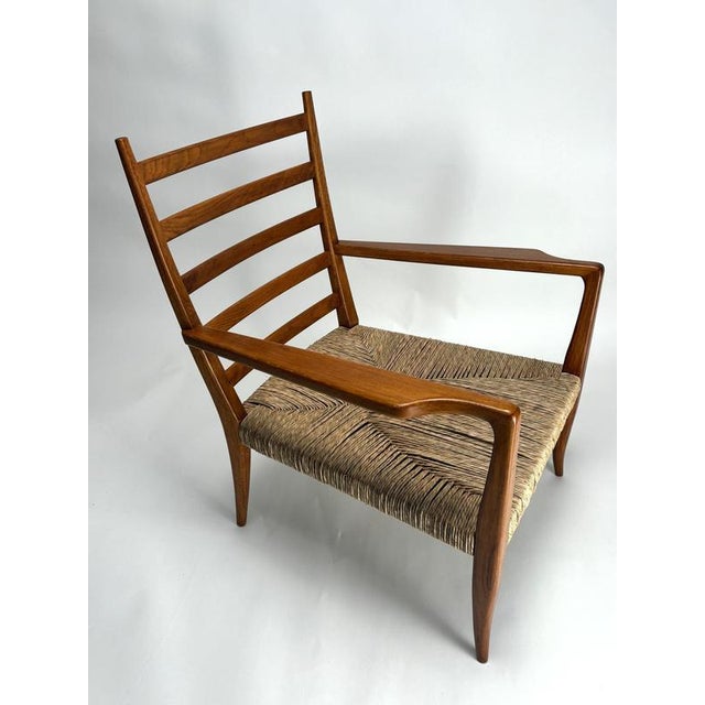 Mid-Century Sculptural Armchairs in Wood and Rope from Gio Ponti, Italy, 1940s, Set of 2 For Sale - Image 9 of 11