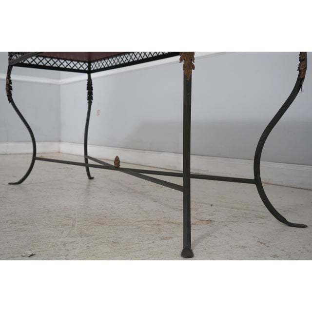 Stunning Hand Painted Top Iron Base Console Table For Sale In Philadelphia - Image 6 of 15