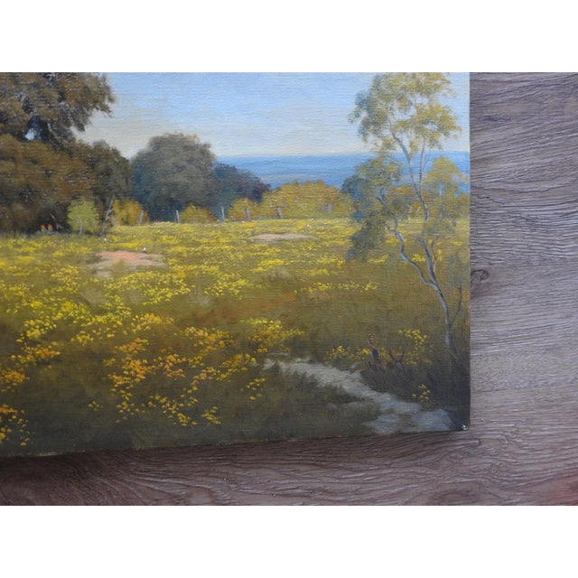 Late 20th Century Texas Live Oak and Wildflowers Landscape Painting For Sale In Seattle - Image 6 of 8