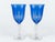 Vintage Blue Crystal Wine Glasses, 1970s, Set of 7 For Sale - Image 3 of 5