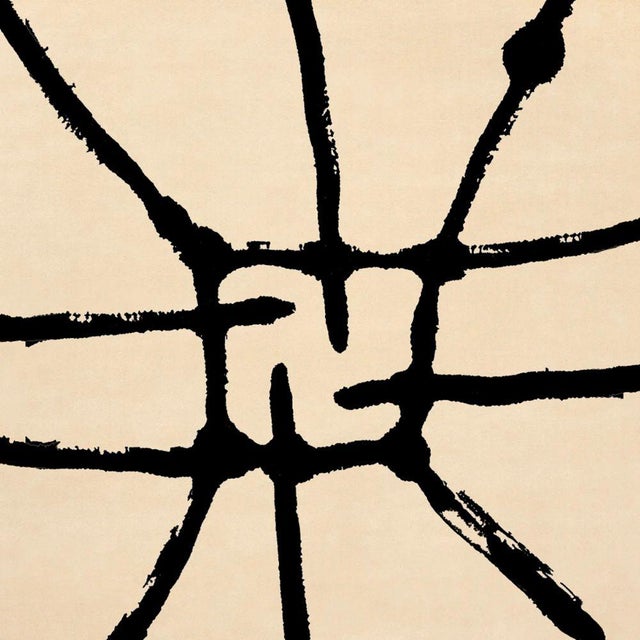 Contemporary Modern Black and White Rectangular Maya Rug by Tapis Studio for Hommés Studio For Sale - Image 3 of 5