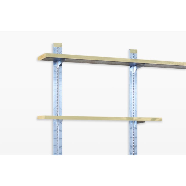 Silver Vintage Italian Chrome and Brass “Cityscape” Wall-Mounted Unit For Sale - Image 8 of 14