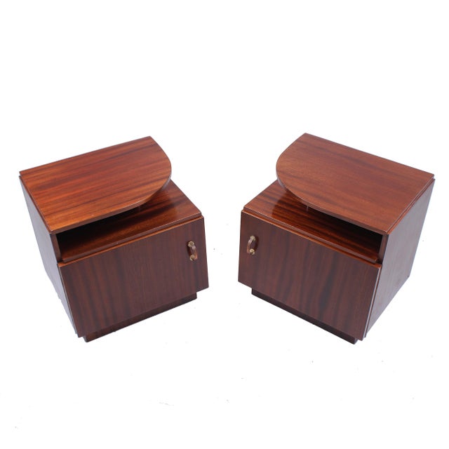 Art Deco Dark Wood Nightstands, 1940s, Set of 2 For Sale - Image 15 of 15
