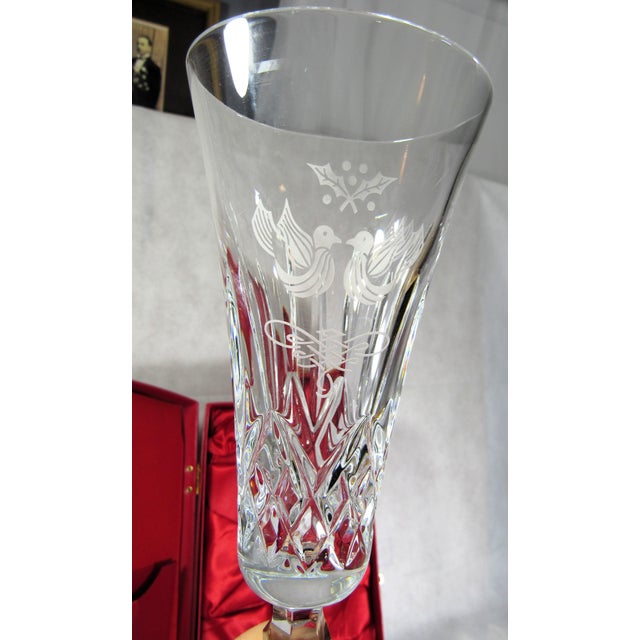 Beautiful unused Waterford Lead Crystal glass, flute, in original box with tag. This is the #2 in the 12 days of Christmas...