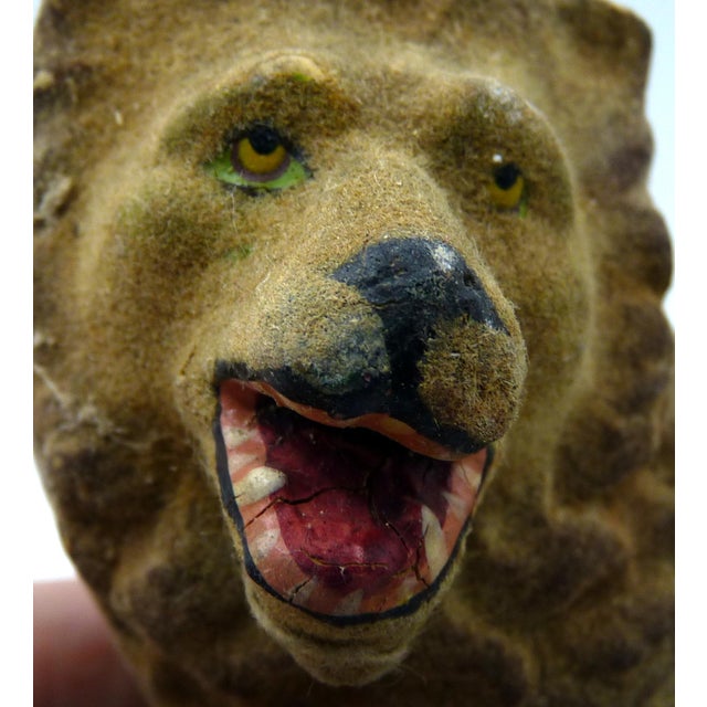 For sale is this wonderful antique German lion made as part of the "Paradise Zoo" line of high end toys made in the Mid...