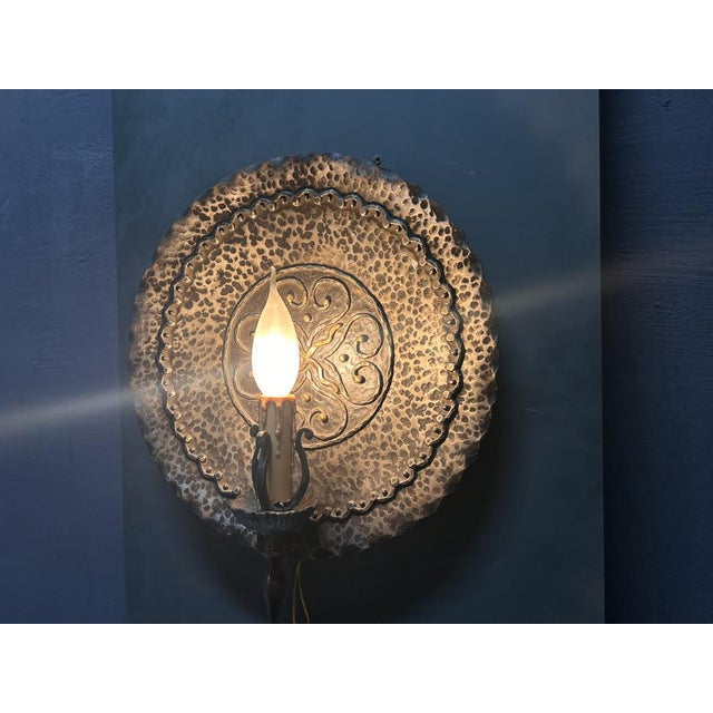 Wrought Iron Wall Sconces, Italy, 1970s, Set of 2 For Sale - Image 4 of 12