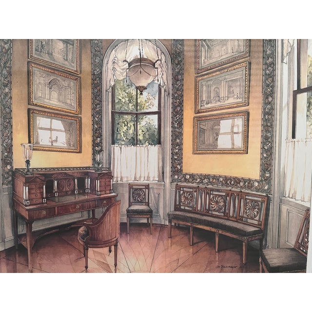 Realism James Steinmeyer Interior Watercolor Print-Custom Framed For Sale - Image 3 of 7