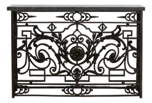 Neoclassical Wrought Iron Console With Belgian Bluestone