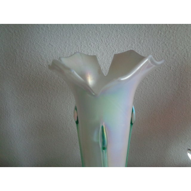 Modern Iridescent Art Glass Vase, Signed For Sale - Image 3 of 5