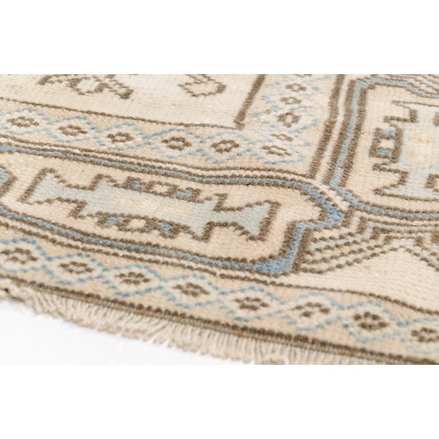 1960s Natural Mid 20th Century Wool Flora Rug For Sale - Image 5 of 10