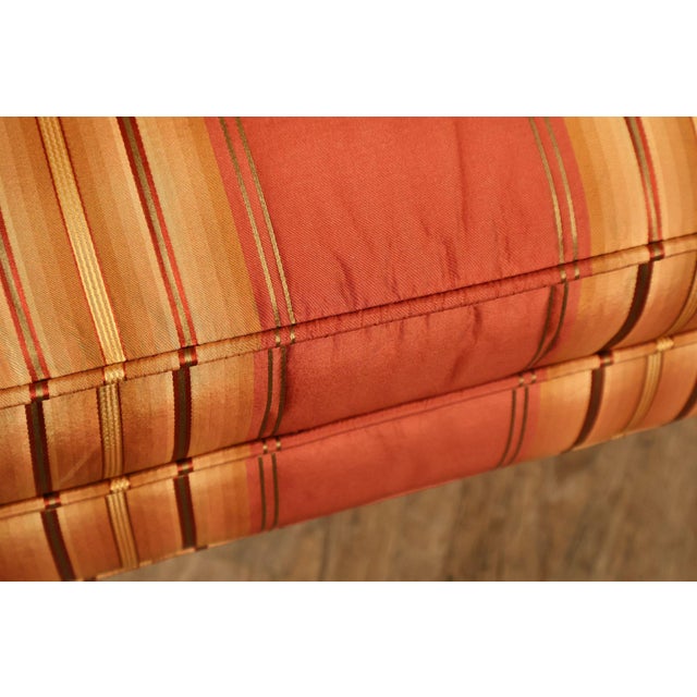 Custom Quality Pair Of Mahogany Fanback Wing Chairs For Sale - Image 12 of 18