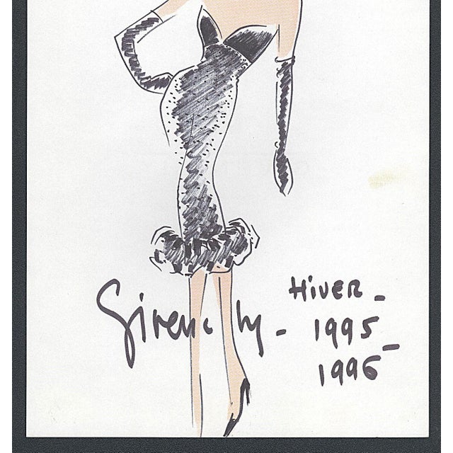 Contemporary 1995 RARE-Givenchy Couture Fashion Print, With Documentation, Matted For Sale - Image 3 of 5