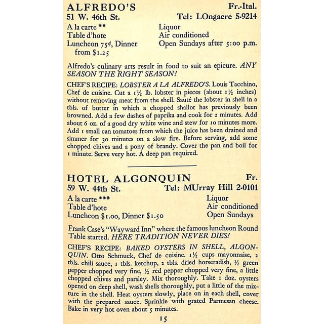 "Where to Dine in Thirty-Nine: With 200 Recipes by Famous Chefs" 1939 Ashley, Diana For Sale - Image 9 of 12