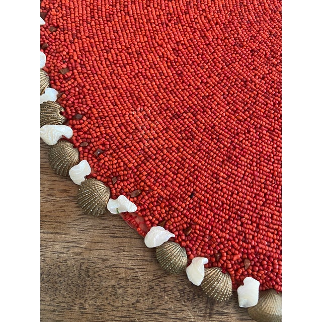 Red Kim Seybert Beaded and Shell Placemats - Set of 6 For Sale - Image 8 of 12