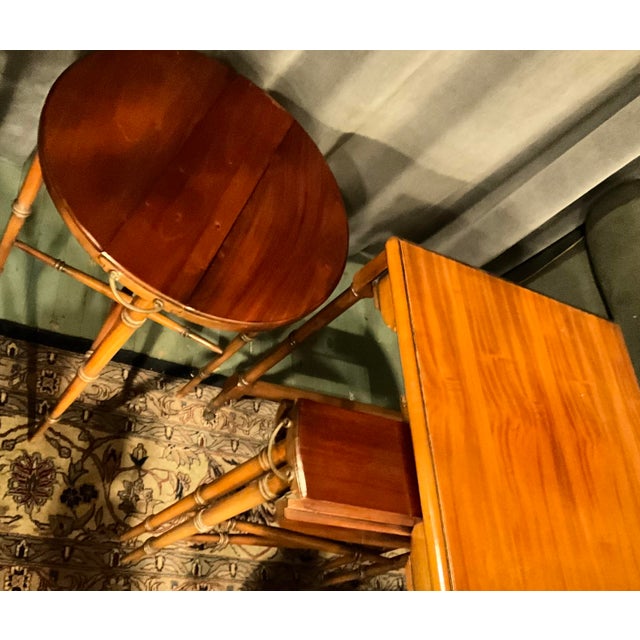 English 1960s Set of Thee British Colonial Nesting Tables For Sale - Image 3 of 11