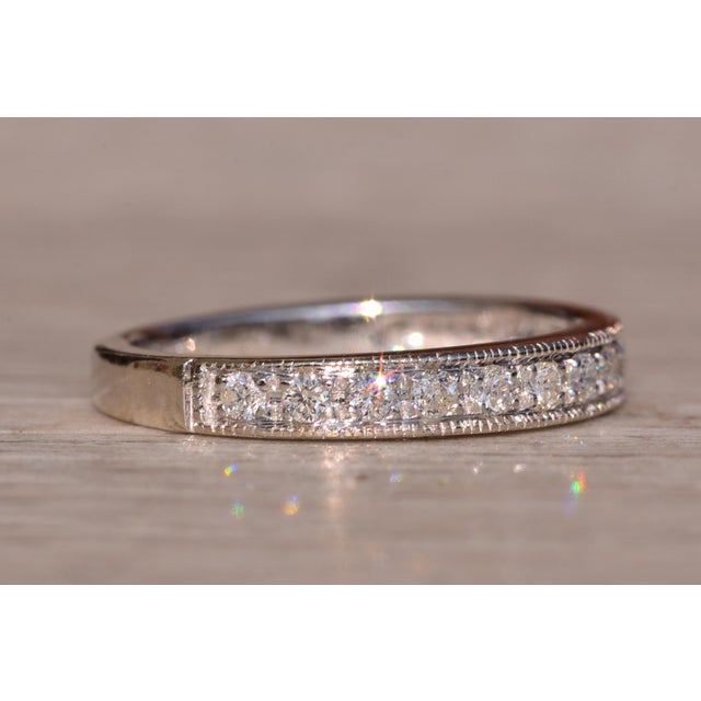 Metal The Horton Lane: White Gold Stackable Band set with Natural Diamonds For Sale - Image 7 of 10