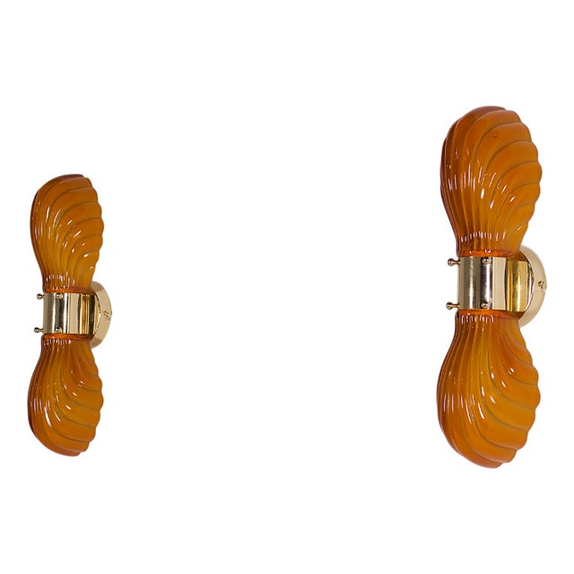 Italian Shell Wall Lights, 1970s, Set of 2 For Sale