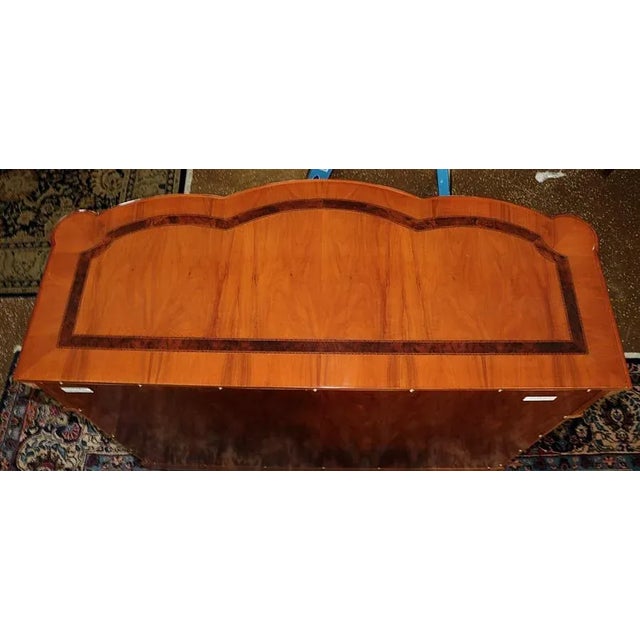 Late 20th Century Vintage Italian Mixed Wood Inlay Serpentine Commode Chest For Sale - Image 4 of 12
