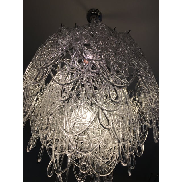 Modern Murano Glass "Ragnatela" Italian Chandelier in Venini Style For Sale - Image 10 of 10